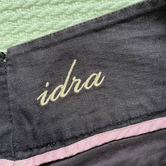 Idra Anthropologie Linen Plum Wide Leg Flare Low Rise Trousers Pants 4 32 - Picture 4 of 7